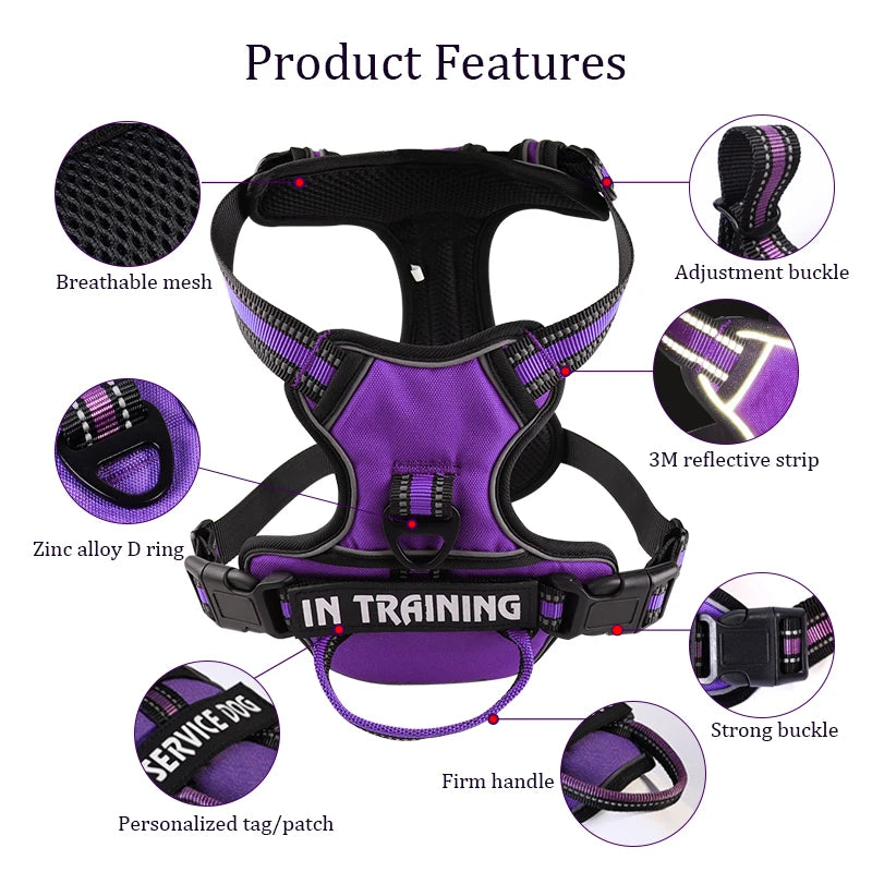 Nylon Dog Harness Vest Reflective