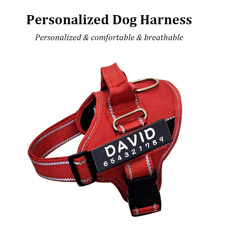 Nylon Dog Harness Personalized Reflective