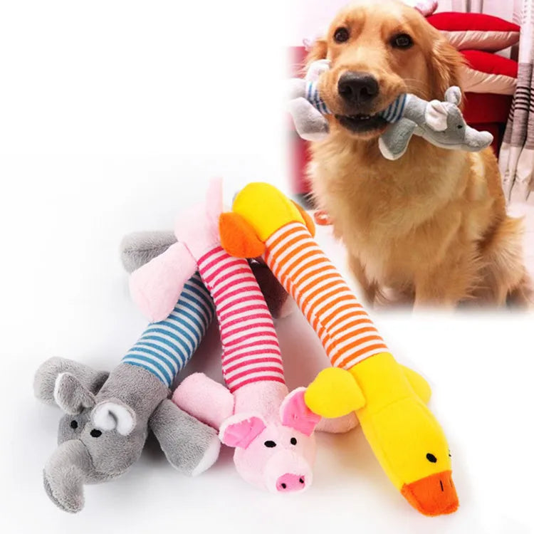 CDDMPET Animals Shape Plush Dog Toy Bite Resistant Squeaky Toys for Small Dogs Interactive Chew Molar Toy Sound Pet Accessories