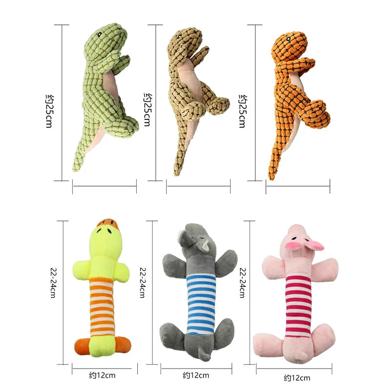 CDDMPET Animals Shape Plush Dog Toy Bite Resistant Squeaky Toys for Small Dogs Interactive Chew Molar Toy Sound Pet Accessories