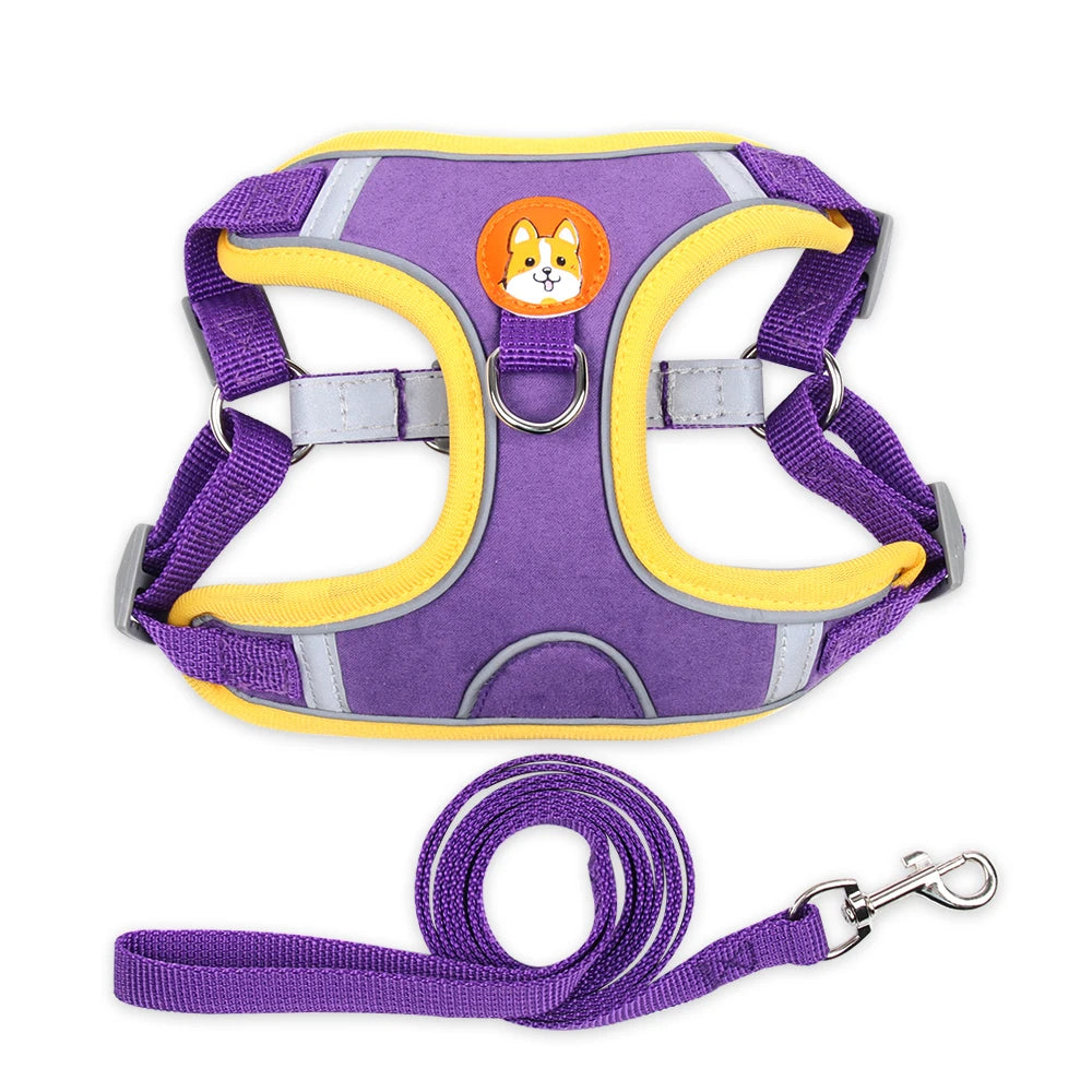 Dogs Adjustable Harness Leash Set