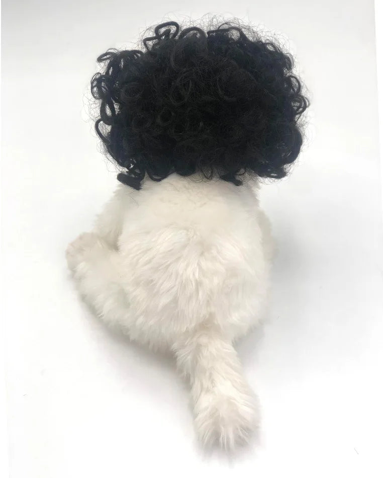 Funny Dog Cat Cosplay Pet Wigs for Halloween, Christmas, Parties, Festivals,   Small Medium and Large (Black Brown )