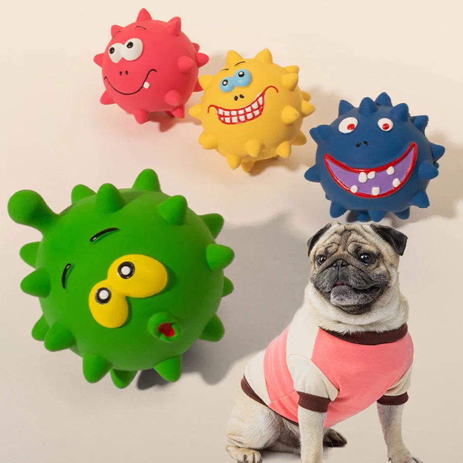 Cute Squeaky Pet Dog Interactive Chew Toy Puppy Bite Resistant Thorn Tooth Cleaning Toy Molar Chew Toys