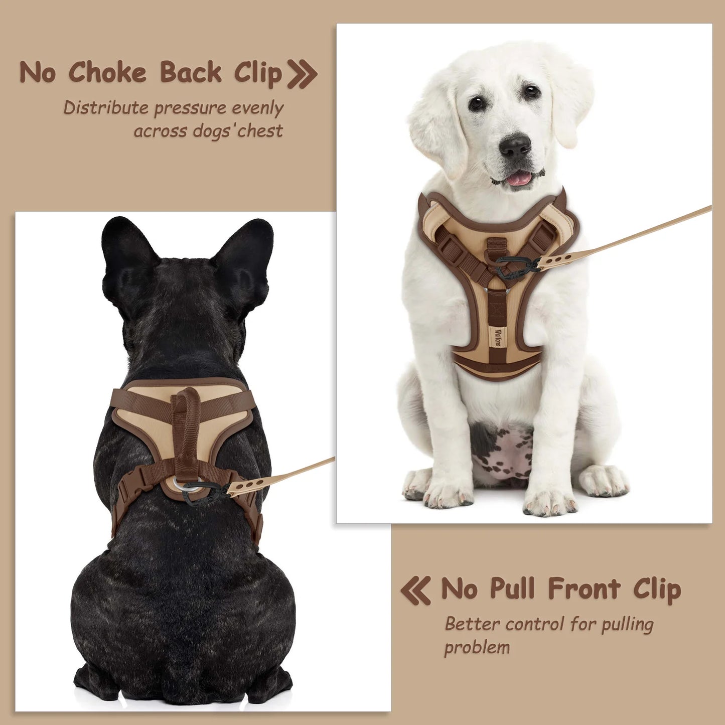 New Chocolate color luxury Dog Harness no pull