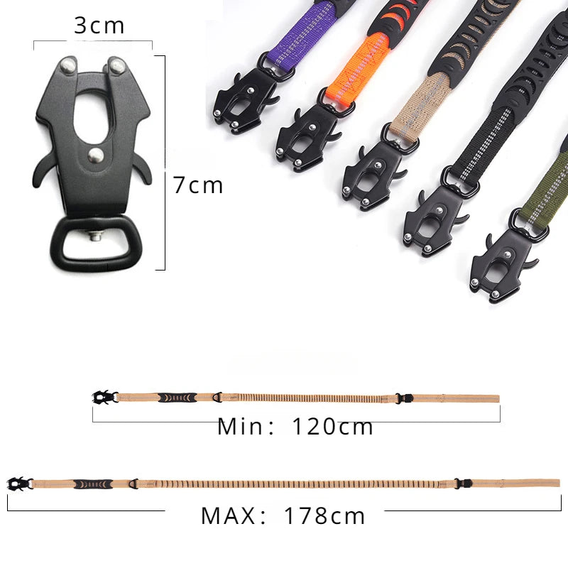 Reflective Shock Absorbing Pet Leashes with Car Seatbelt for Large Dogs