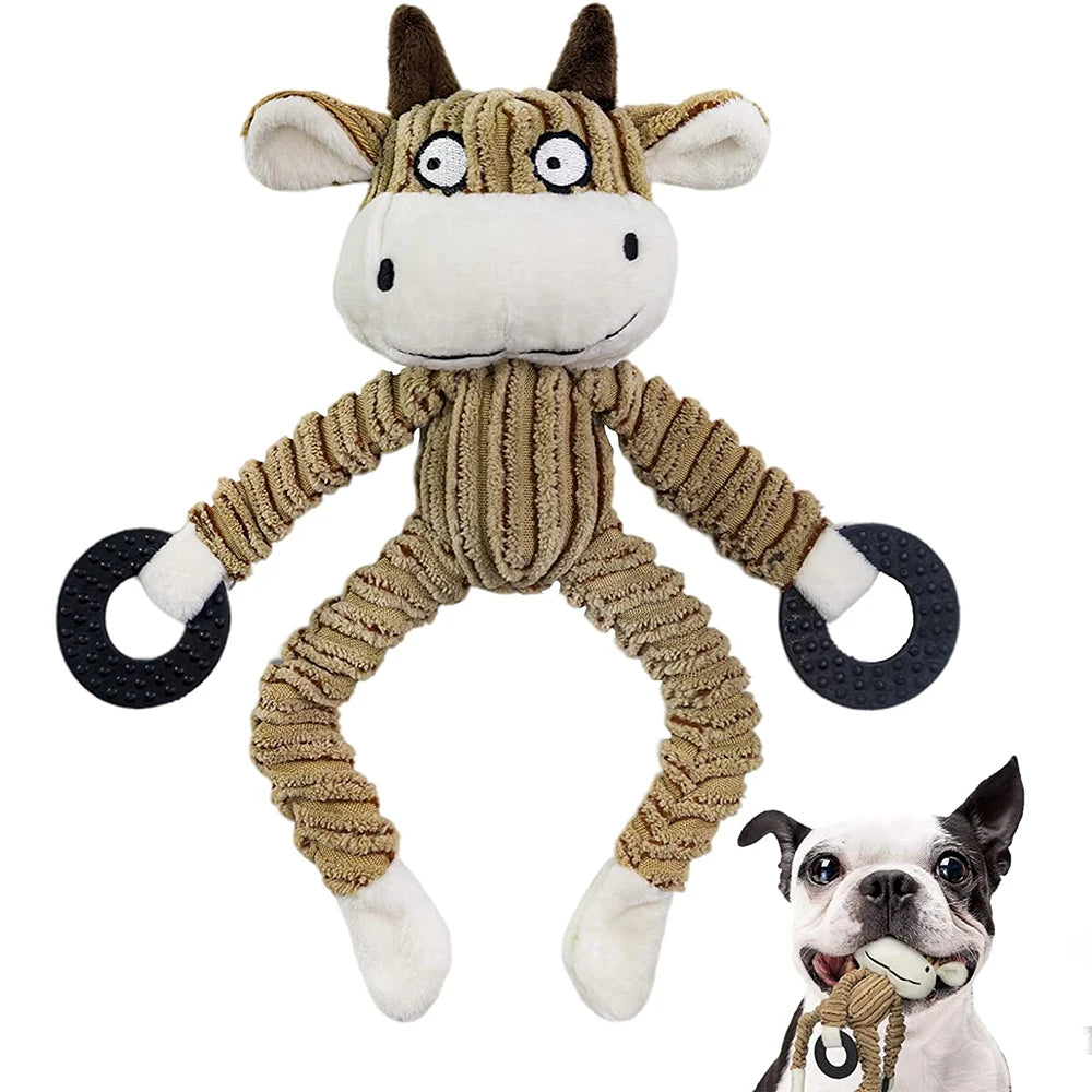 Cute Monkey Interactive Dog Toys Squeaky Puppy Toys Plush Puppy Chew Toys