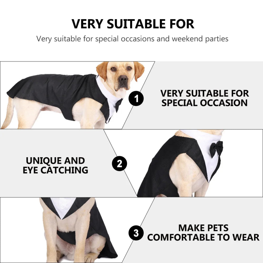 Pet Dog Clothes Fashion Party Show Formal Suit Tie Bow Shirt Wedding Tuxedo Halloween