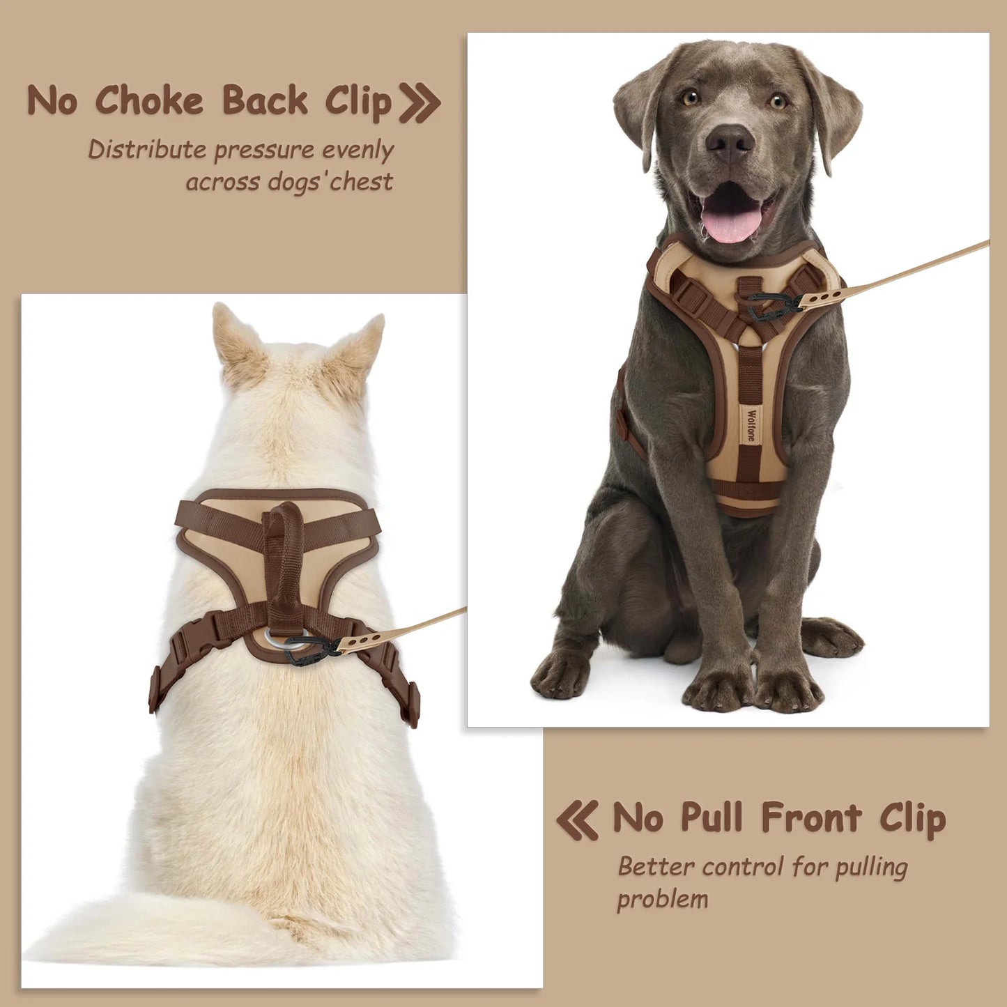 New Chocolate color luxury Dog Harness no pull