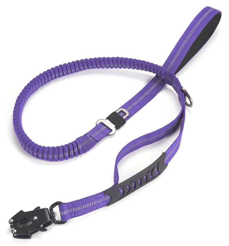 Reflective Shock Absorbing Pet Leashes with Car Seatbelt for Large Dogs