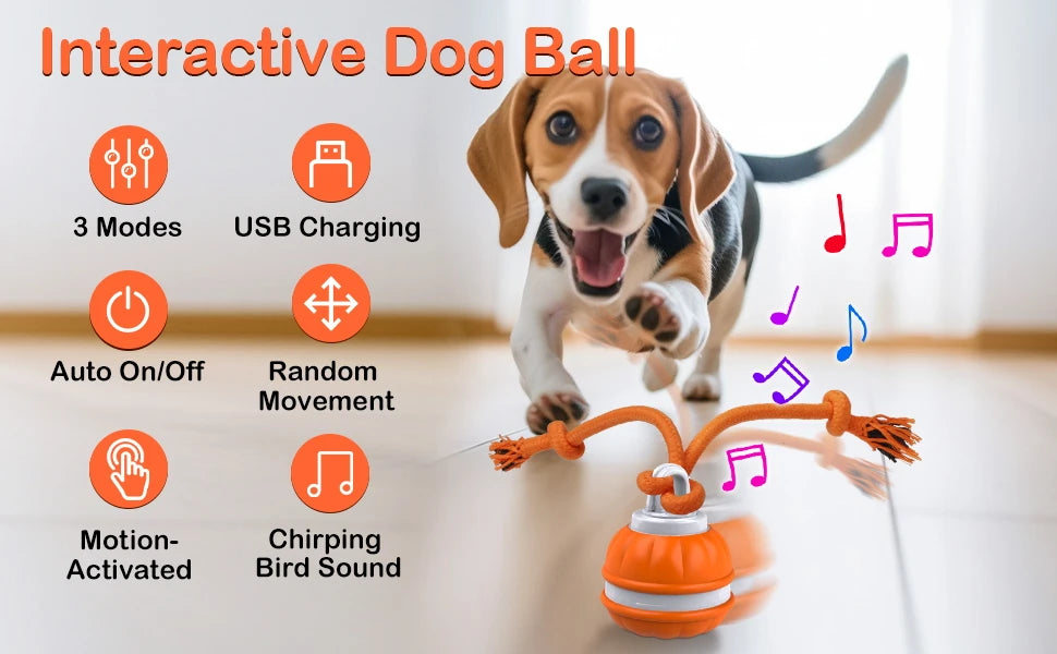 Peppy Pet Ball for Dogs,Dog Interactive Toys Dog Ball,Motion Activate Rolling Ball for Puppy/Small Dogs,Automatic Moving Dog Toy