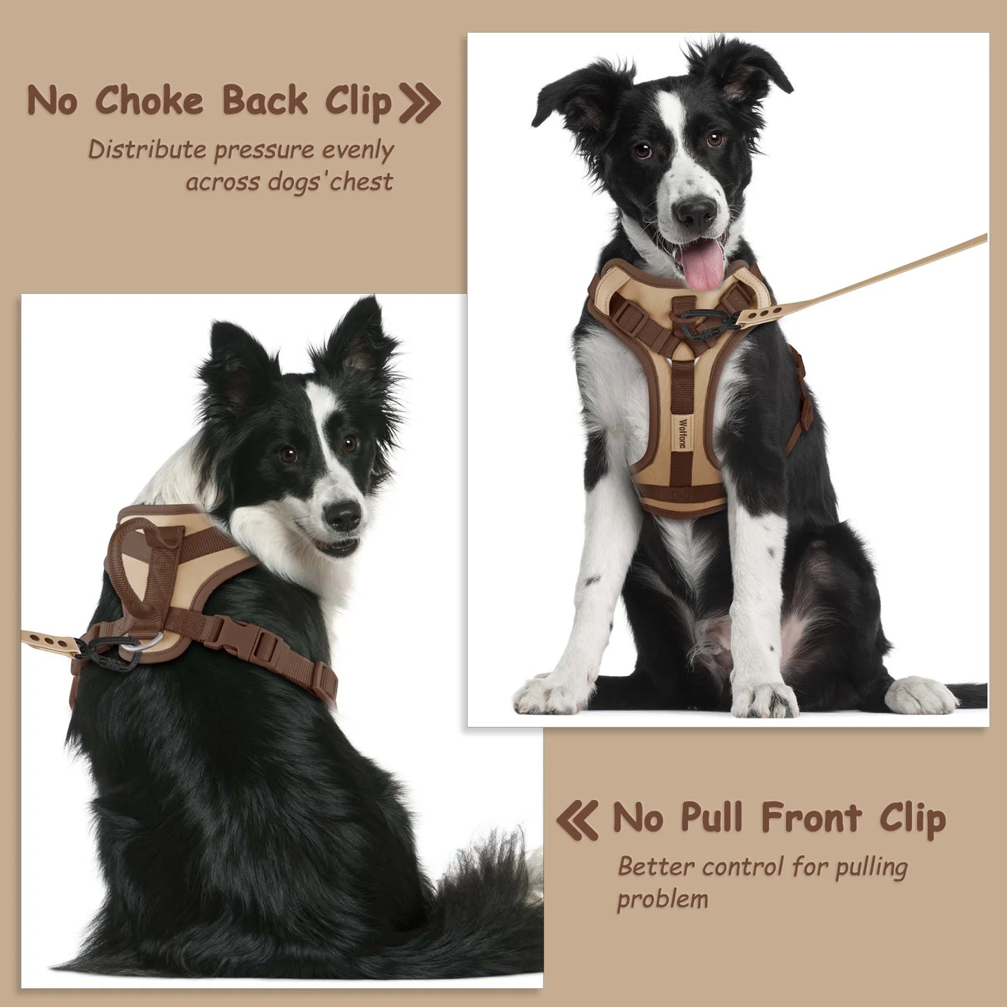 New Chocolate color luxury Dog Harness no pull