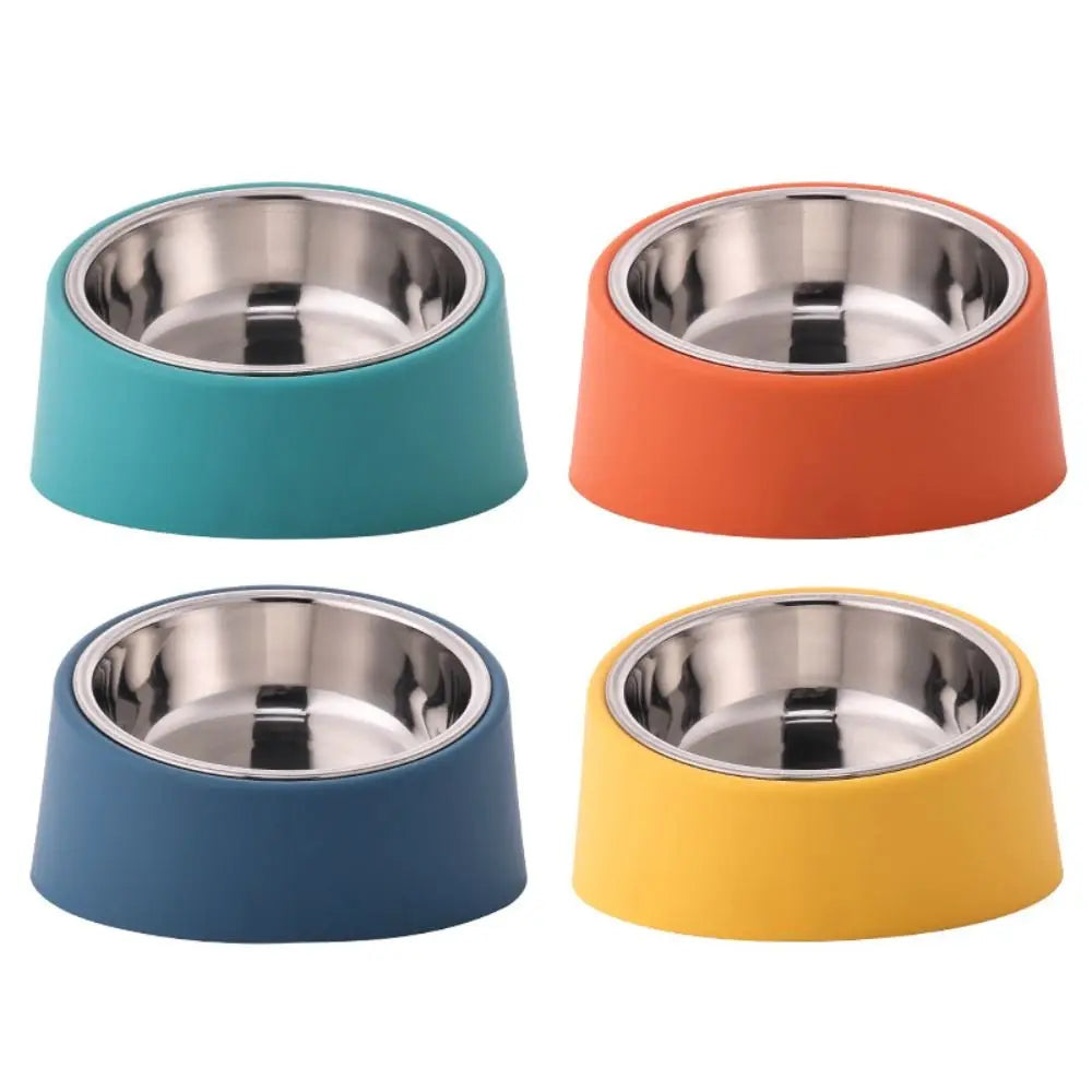 Anti Rollover Dog Feeder New Anti Overturning Large Capacity Neck Protection Bowl Durable Stainless Steel Cat Bowl