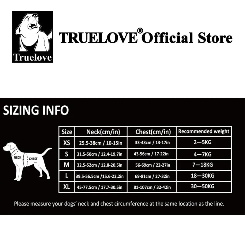 TRUE LOVE Pet Harness No Pull Nylon Reflective Dog Harness