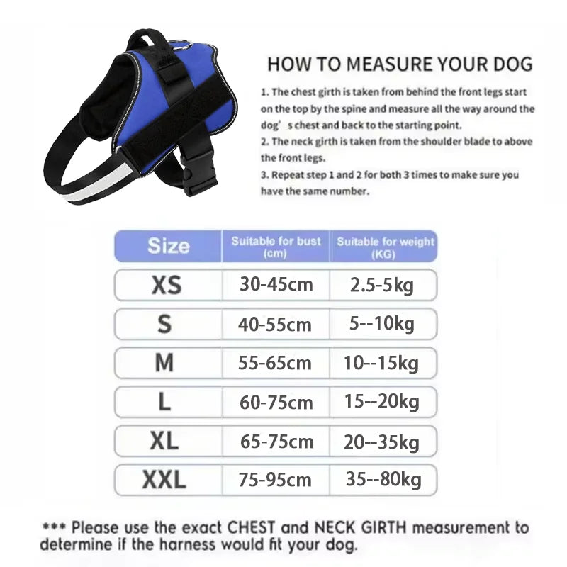 Dog Harness Vest Reflective Breathable Pet Harness For Dog Outdoor Harness NO PULL Dog Harness for Small Medium Large Dog