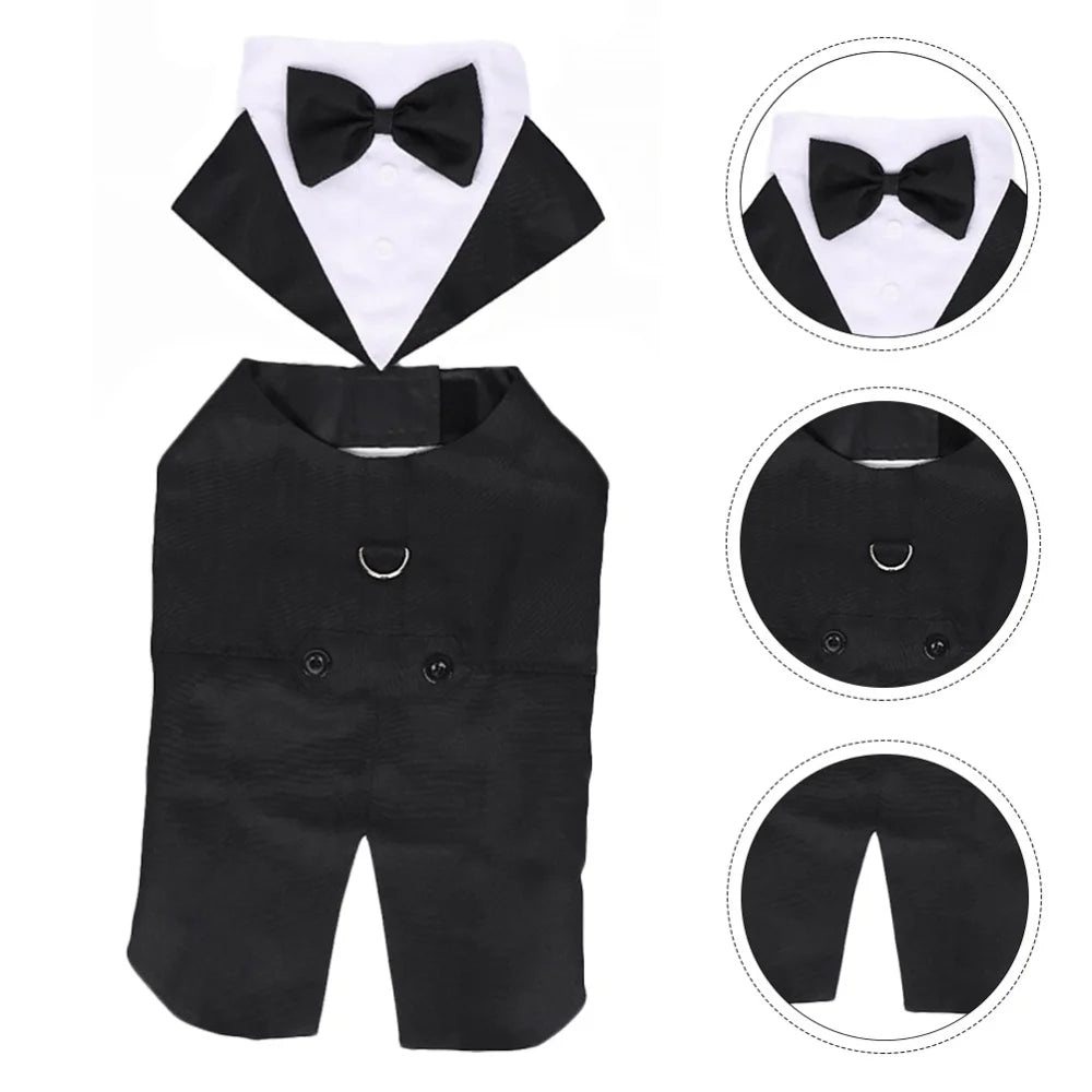 Pet Dog Clothes Fashion Party Show Formal Suit Tie Bow Shirt Wedding Tuxedo Halloween