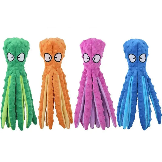 Plush Dog Toys Octopus Squeaky Dog Toys For Teething Soft Durable Interactive Dog Chew