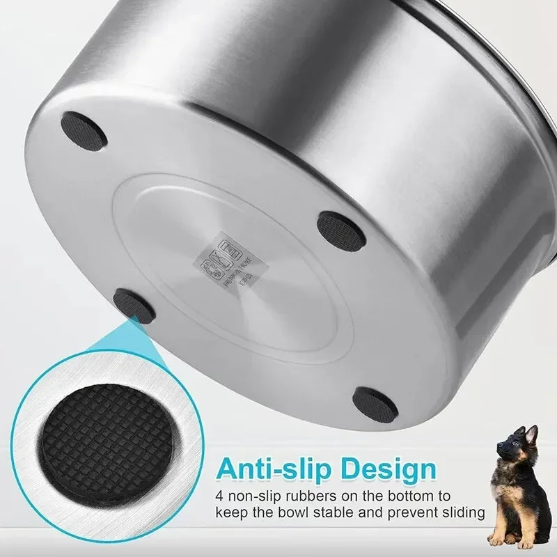 Big Capacity Stainless Steel Dog Floating Bowl, No Spill Anti-Splash Dog Water Dispenser, Non-Slip Dog Cat Pet Water Feeder Bowl