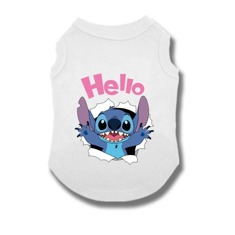 Disney Stitch Pet Dogs Vest Summer Cotton Dogs Clothes T