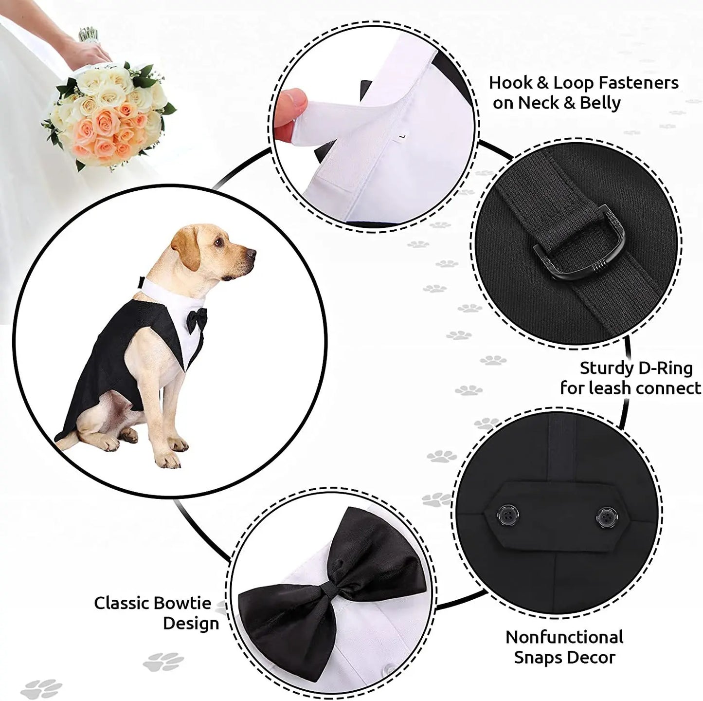 Pet Dog Clothes Fashion Party Show Formal Suit Tie Bow Shirt Wedding Tuxedo Halloween