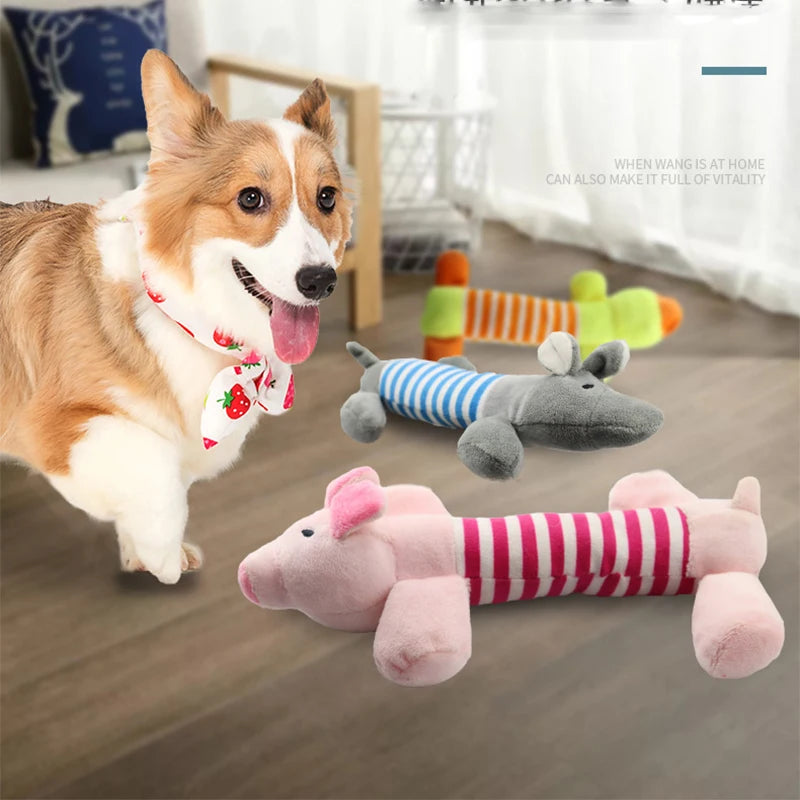 CDDMPET Animals Shape Plush Dog Toy Bite Resistant Squeaky Toys for Small Dogs Interactive Chew Molar Toy Sound Pet Accessories