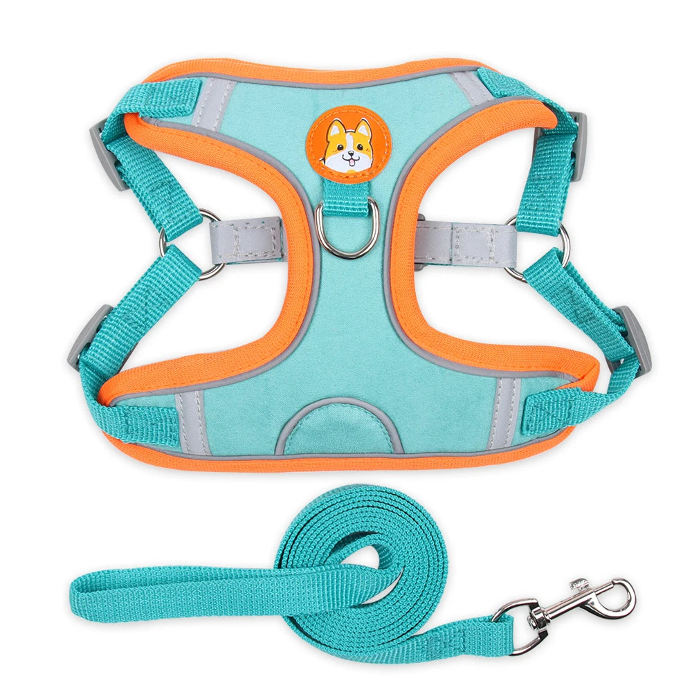 Dogs Adjustable Harness Leash Set