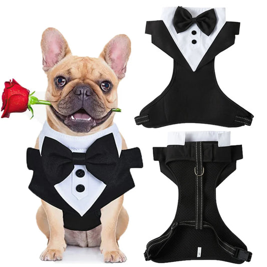 Dog Tuxedo Costume Formal Shirt Dog Wedding