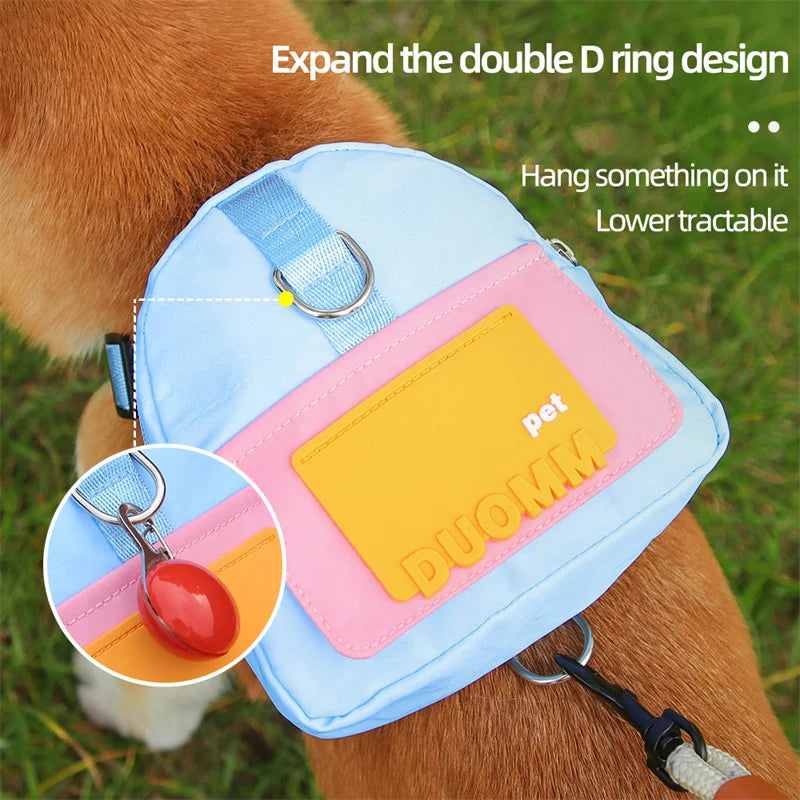 Personalized Dog Harness with Snack bag for Small Dogs