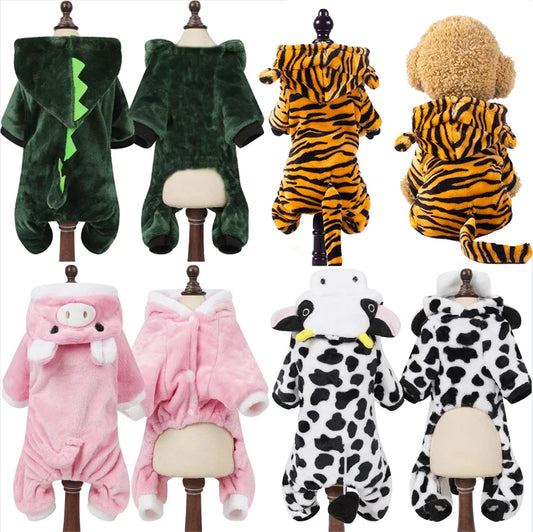 Soft Warm Fleece Dogs Jumpsuits Pet Clothing