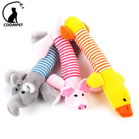 CDDMPET Animals Shape Plush Dog Toy Bite Resistant Squeaky Toys for Small Dogs Interactive Chew Molar Toy Sound Pet Accessories