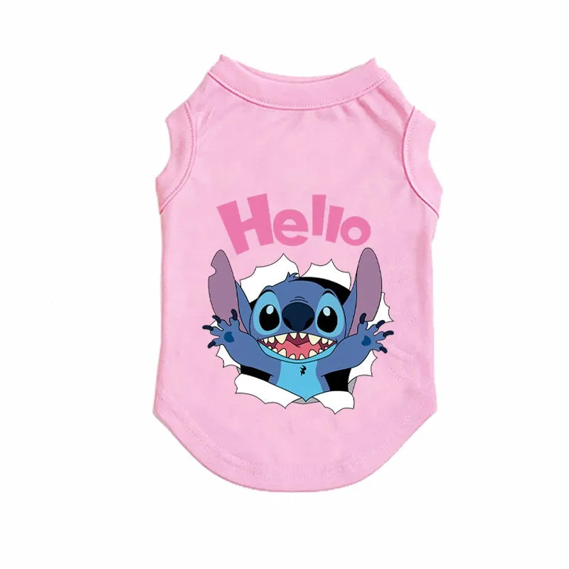 Disney Stitch Pet Dogs Vest Summer Cotton Dogs Clothes T