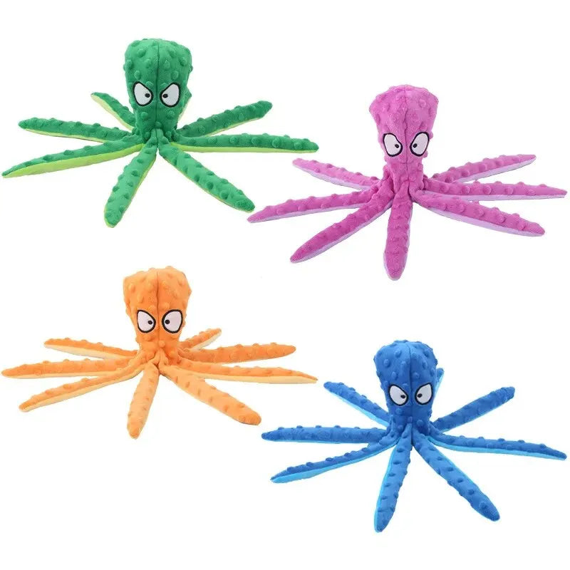 Plush Dog Toys Octopus Squeaky Dog Toys For Teething Soft Durable Interactive Dog Chew